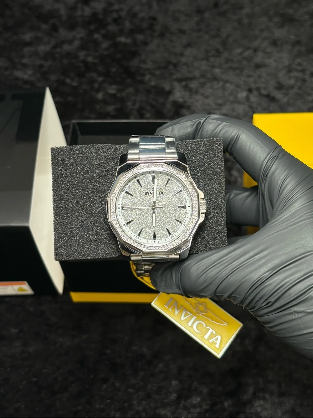 NIB Invicta Speedway 49125 Men's Crystal Silver Dial Stainless Steel Watch